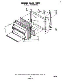 Freezer Door parts for Whirlpool Refrigerator ET18XKXMWR2 from AppliancePartsPros.com