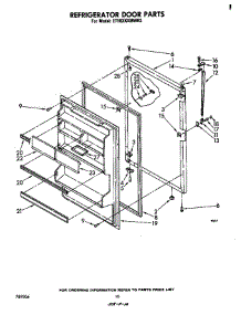 Refrigerator Door parts for Whirlpool Refrigerator ET18XKXMWR2 from AppliancePartsPros.com