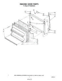 06 - Freezer Door parts for Whirlpool Refrigerator ET18XMXSW03 from AppliancePartsPros.com