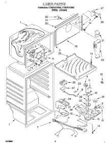 03 - Liner parts for Whirlpool Refrigerator ET20PKXDN00 from AppliancePartsPros.com