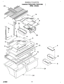05 - Shelf, Lit / Optional parts for Whirlpool Refrigerator ET20PKXDN00 from AppliancePartsPros.com