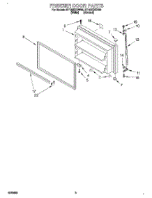 02 - Freezer Door parts for Whirlpool Refrigerator ET18ZKXDW00 from AppliancePartsPros.com