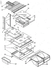 Shelf parts for Whirlpool Refrigerator ET20GKXSN01 from AppliancePartsPros.com