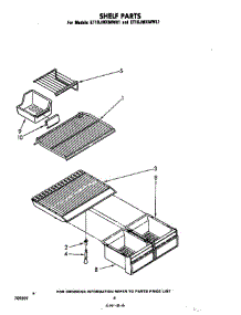 Shelf parts for Whirlpool Refrigerator ET18JMXMWR1 from AppliancePartsPros.com