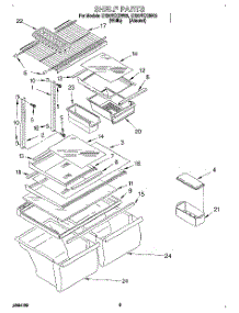 05 - Shelf, Lit / Optional parts for Whirlpool Refrigerator ET20PKXDN03 from AppliancePartsPros.com