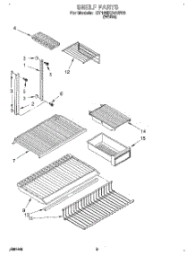 04 - Shelf parts for Whirlpool Refrigerator ET18SKRAW00 from AppliancePartsPros.com