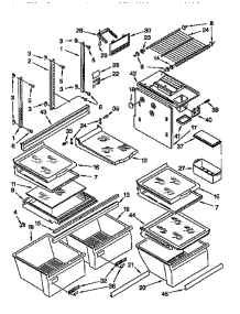 Shelf parts for Whirlpool Refrigerator ET22DQLB00 from AppliancePartsPros.com
