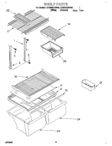 05 - Shelf, Lit / Optional parts for Whirlpool Refrigerator ET20NKXDN00 from AppliancePartsPros.com