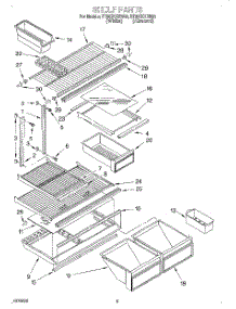 04 - Shelf parts for Whirlpool Refrigerator ET20ZKXBN00 from AppliancePartsPros.com
