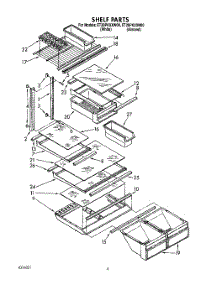 04 - Shelf parts for Whirlpool Refrigerator ET20PKXXW00 from AppliancePartsPros.com