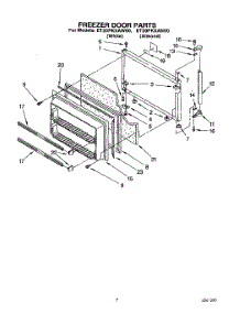 06 - Freezer Door parts for Whirlpool Refrigerator ET20PKXAW00 from AppliancePartsPros.com