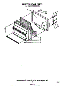 Freezer Door parts for Whirlpool Refrigerator ET18SCXMWR2 from AppliancePartsPros.com
