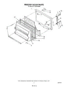 06 - Freezer Door parts for Whirlpool Refrigerator ET18SKRSN03 from AppliancePartsPros.com