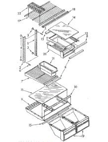 Shelf parts for Whirlpool Refrigerator ET20AKXSG03 from AppliancePartsPros.com