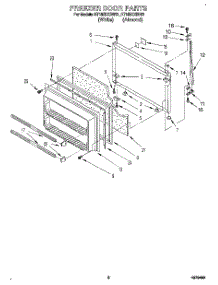 05 - Freezer Door parts for Whirlpool Refrigerator ET18ZKXBN01 from AppliancePartsPros.com