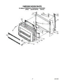 06 - Freezer Door parts for Whirlpool Refrigerator ET20ZKXZW01 from AppliancePartsPros.com