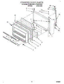 05 - Freezer Door parts for Whirlpool Refrigerator ET18ZKXAN01 from AppliancePartsPros.com