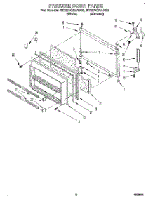 04 - Freezer Door parts for Whirlpool Refrigerator ET22DQRAW00 from AppliancePartsPros.com