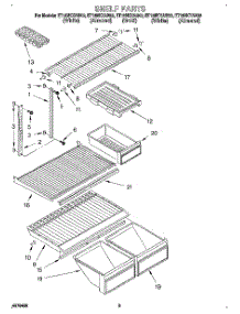 04 - Shelf parts for Whirlpool Refrigerator ET18NKYAN03 from AppliancePartsPros.com