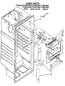 Liner parts for Whirlpool Refrigerator ET18NKYXW00 from AppliancePartsPros.com