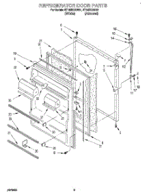 07 - Refrigerator Door, Lit / Optional parts for Whirlpool Refrigerator ET18ZKXAW01 from AppliancePartsPros.com