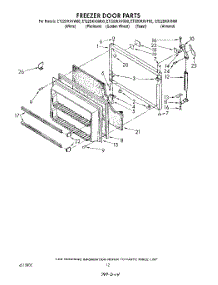 08 - Freezer Door parts for Whirlpool Refrigerator ET22DKXVM00 from AppliancePartsPros.com