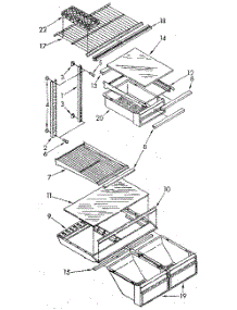 Shelf parts for Whirlpool Refrigerator ET20AKXSM07 from AppliancePartsPros.com