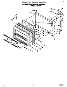 Freezer Door parts for Whirlpool Refrigerator ET22DQRBN02 from AppliancePartsPros.com