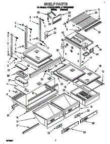 Shelf parts for Whirlpool Refrigerator ET22DQRBN02 from AppliancePartsPros.com