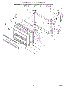04 - Freezer Door parts for Whirlpool Refrigerator ET22DQRBB00 from AppliancePartsPros.com