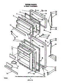 Door parts for Whirlpool Refrigerator ET18ZKXMWR1 from AppliancePartsPros.com