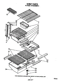 Shelf parts for Whirlpool Refrigerator ET18ZKXMWR1 from AppliancePartsPros.com