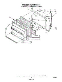 06 - Freezer Door parts for Whirlpool Refrigerator ET18JKYWW01 from AppliancePartsPros.com