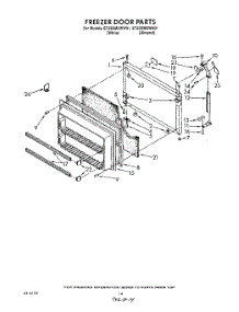 09 - Freezer Door parts for Whirlpool Refrigerator ET22DMXWW01 from AppliancePartsPros.com