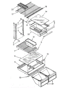 Shelf parts for Whirlpool Refrigerator ET20AKXSM05 from AppliancePartsPros.com