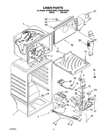 03 - Liner parts for Whirlpool Refrigerator ET20PKXDN02 from AppliancePartsPros.com