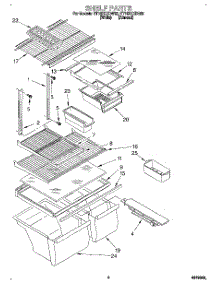 03 - Shelf parts for Whirlpool Refrigerator ET18ZKXDN00 from AppliancePartsPros.com