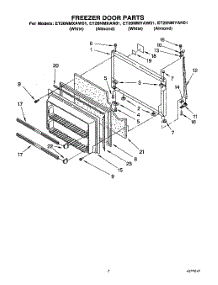 05 - Freezer Door parts for Whirlpool Refrigerator ET20NMYAW01 from AppliancePartsPros.com