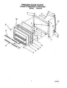 05 - Freezer Door parts for Whirlpool Refrigerator ET20NKXAN02 from AppliancePartsPros.com