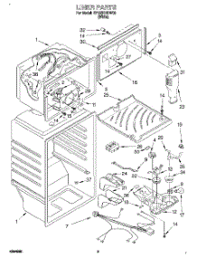 03 - Liner parts for Whirlpool Refrigerator ET18SKRDW03 from AppliancePartsPros.com