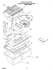05 - Shelf, Lit / Optional parts for Whirlpool Refrigerator ET20TKXDW03 from AppliancePartsPros.com