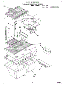 03 - Shelf parts for Whirlpool Refrigerator ET18ZKXDN01 from AppliancePartsPros.com