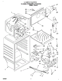 05 - Liner parts for Whirlpool Refrigerator ET18ZKXDN01 from AppliancePartsPros.com