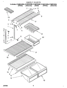 04 - Shelf parts for Whirlpool Refrigerator ET18NKXAN02 from AppliancePartsPros.com
