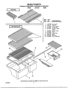 Shelf parts for Whirlpool Refrigerator ET18NKDW00 from AppliancePartsPros.com