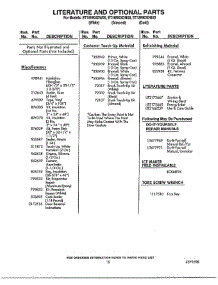 Literature And Optional parts for Whirlpool Refrigerator ET18NKDW00 from AppliancePartsPros.com
