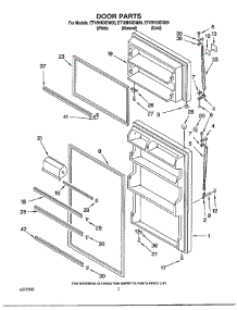 Door parts for Whirlpool Refrigerator ET18NKDG00 from AppliancePartsPros.com