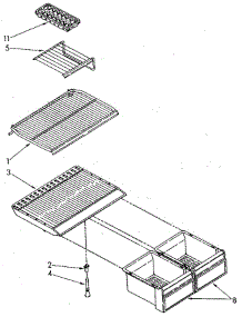 Shelf parts for Whirlpool Refrigerator ET18JKXSN04 from AppliancePartsPros.com