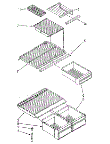 Shelf parts for Whirlpool Refrigerator ET18NKKWF01 from AppliancePartsPros.com