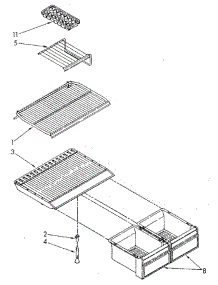 Shelf parts for Whirlpool Refrigerator ET18JKYSG03 from AppliancePartsPros.com